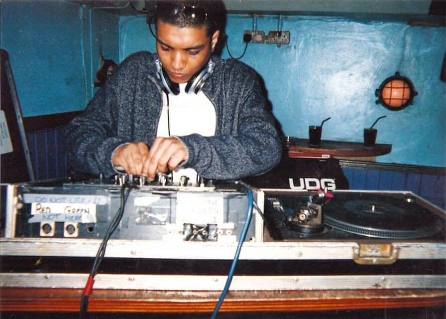 Christopher DJing in Piccadilly Circus, 2003